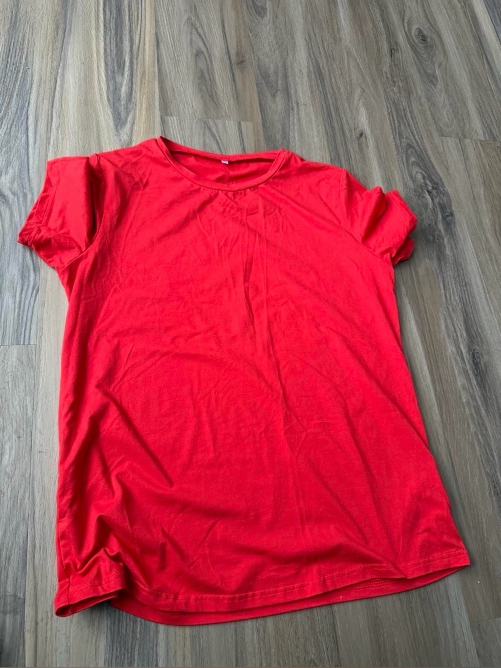 Classic Red Crewneck Women’s Tee and shorts